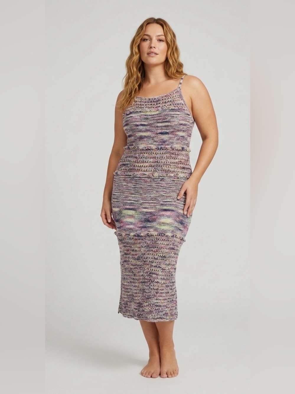 Rita Ora x Primark Multicolor Space Dye Knit Maxi Dress - Size L